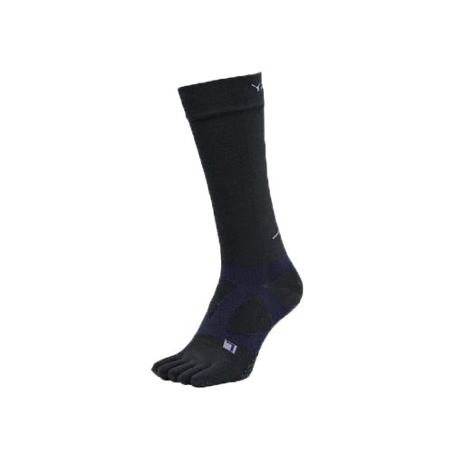 YAMAtune - Spider-Arch Compression - Long 5-Toe Socks - Non-Slip Dots - Black/Dark Navy