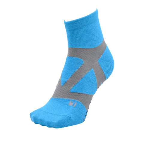 YAMAtune - Spider-Arch Compression - Mid-Length Socks - Non-Slip Dots - Turquoise/S.Gray