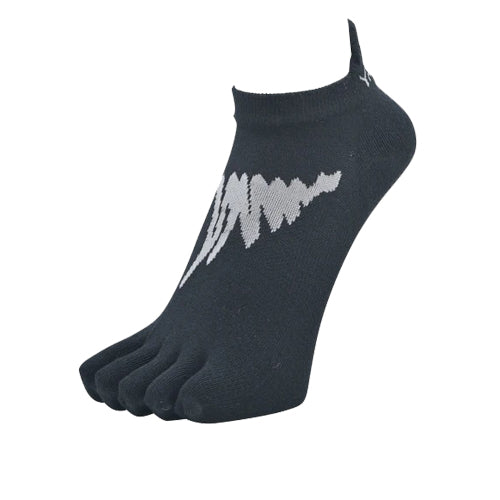 YAMAtune - Track & Field - Short Lightweight 5-Toe Socks - Black/Grey