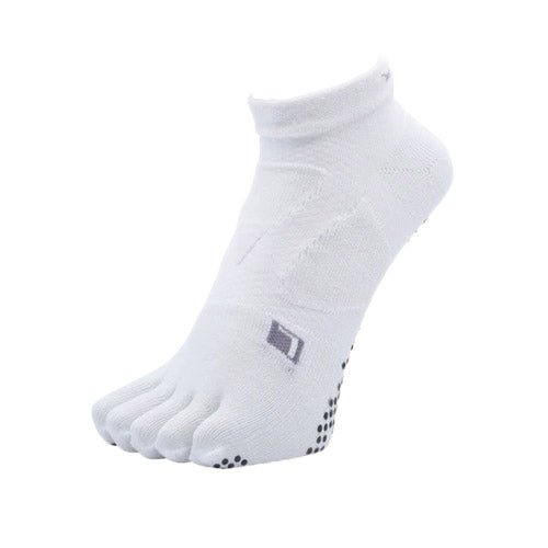 YAMAtune - Spider-Arch Compression - Short 5-Toe Socks - Non-Slip Dots - White