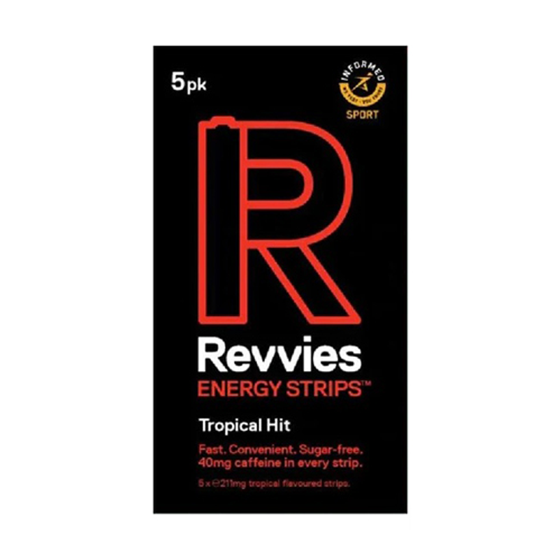 Revvies - Energy Strips - Tropical Hit 40mg Caffeine - Pack of 5