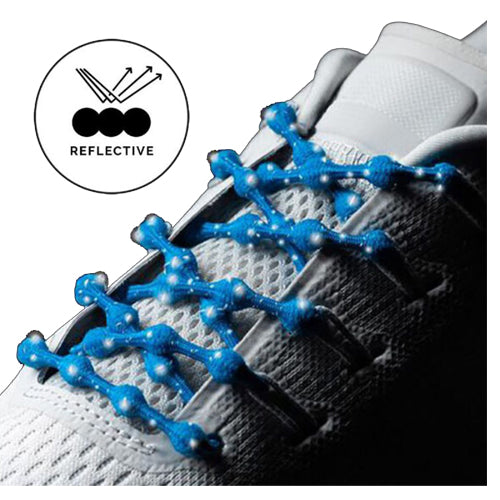 Caterpy - Run No-Tie Reflective Shoelaces - Standard (30in / 75cm) - Tropical Blue