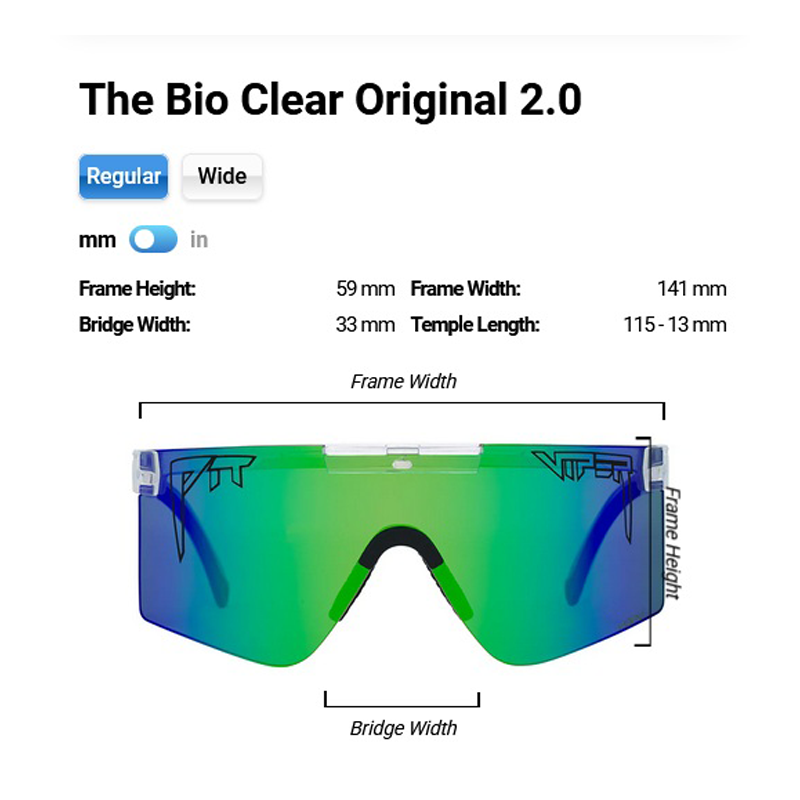 Pit Viper - The Bio Clear Original - HDPV Polarized Blue/Green - Regular
