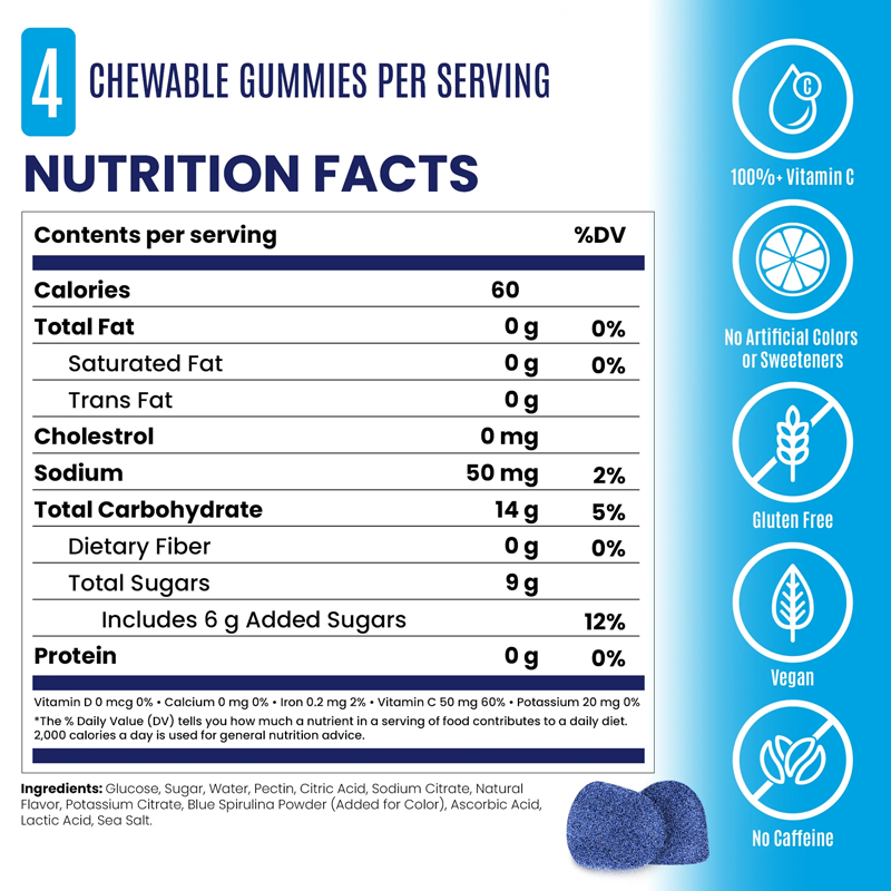 Saltstick - Energy Gummies - Sour Blue Razz