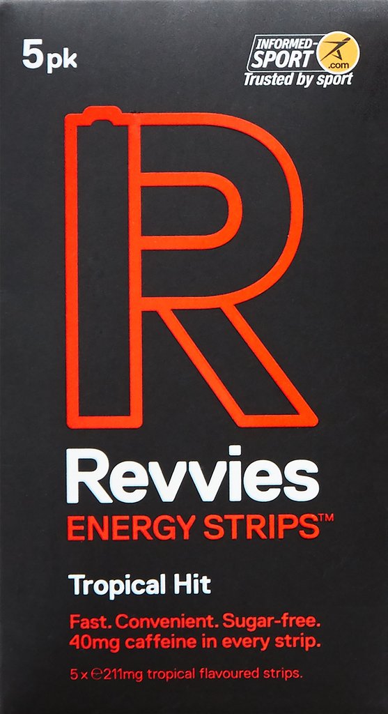 Revvies - Energy Strips - Tropical Hit 40mg Caffeine - Pack of 5