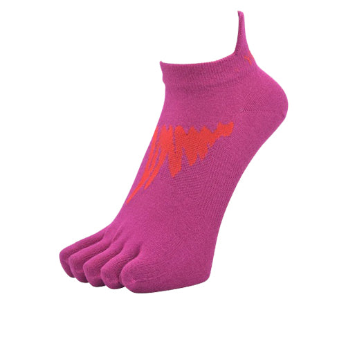 YAMAtune - Track & Field - Short Lightweight 5-Toe Socks - Dark Purple/Red