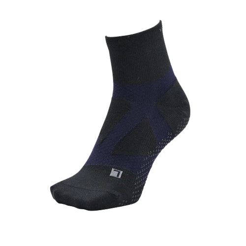 YAMAtune - Spider-Arch Compression - Mid-Length Socks - Non-Slip Dots - Black/Dark Navy