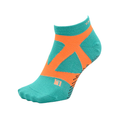 YAMAtune - Spider-Arch Compression - Short Socks - Non-Slip Dots - Green/Orange