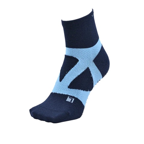 YAMAtune - Spider-Arch Compression - Mid-Length Socks - Non-Slip Dots - Navy/Blue