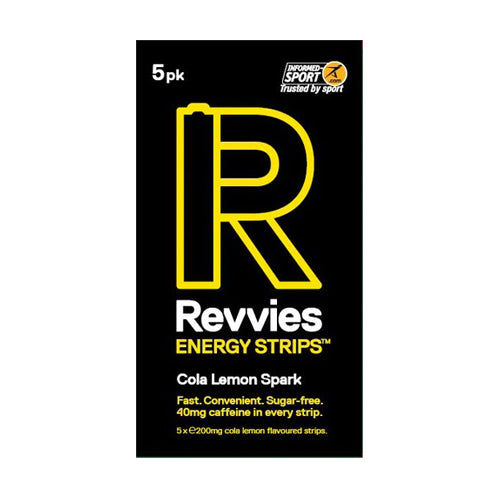 Revvies - Energy Strips - Cola Lemon Spark 40mg Caffeine - Pack of 5