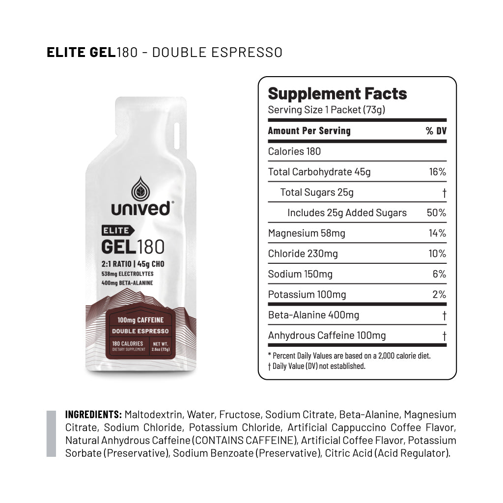 Unived Elite Gel 180 Double Espresso Red Dot Running Company