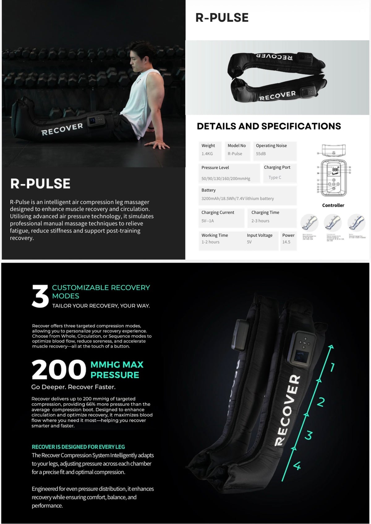 Recover Asia - R Pulse - Compression Boots