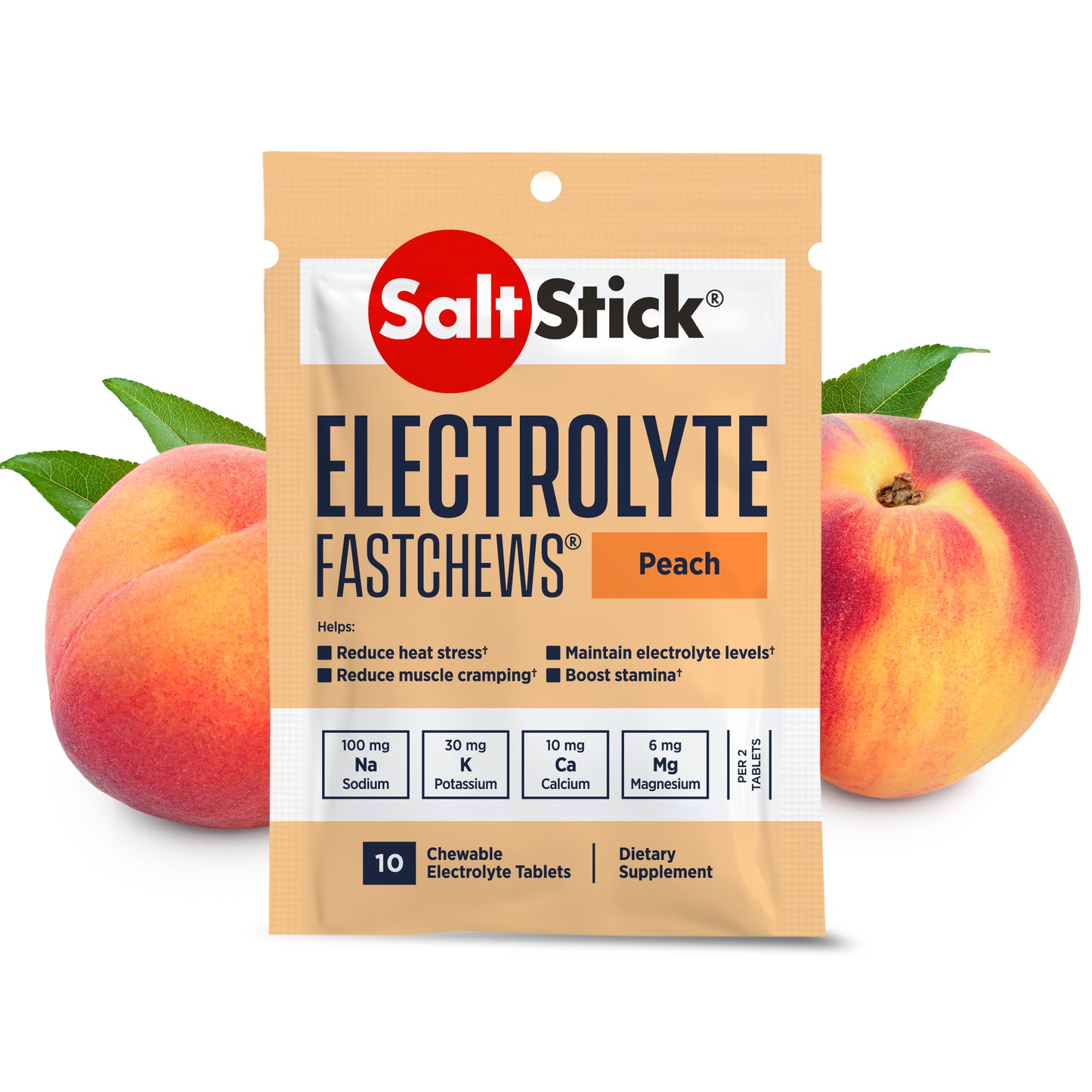 SaltStick - FastChews - Peach - 10 Tablets Packet