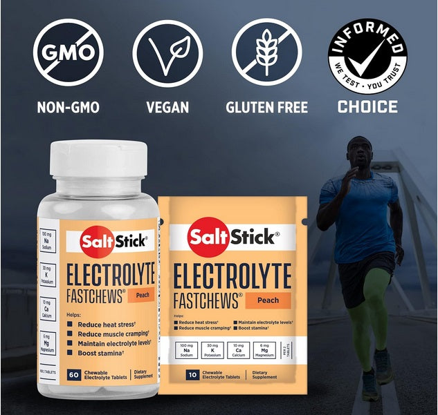 SaltStick - FastChews - Peach - 60 Tablets Bottle