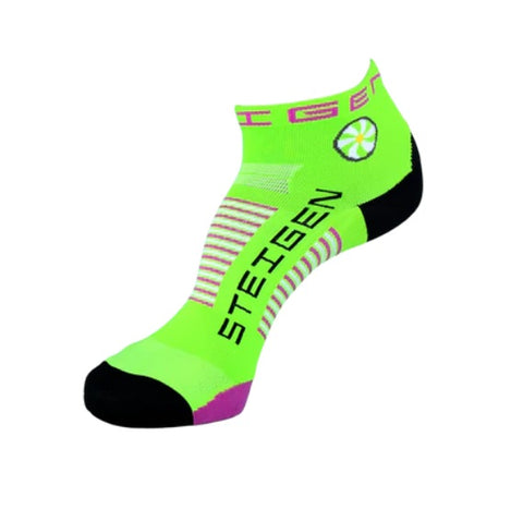 Steigen - 1/4 Length Running Socks - Fluoro Green