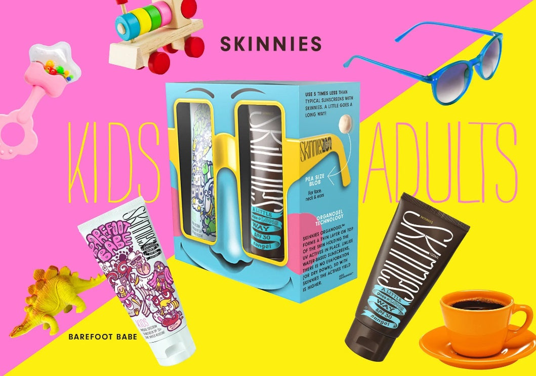 Skinnies - SPF50 & SP30 - 2x 100ml Tube - Family Twin Pack