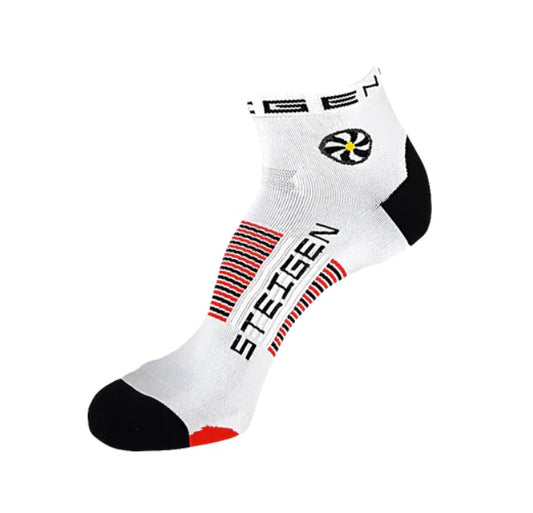 Steigen - 1/4 Length Running Socks - Big Foot - Size 12+ - White