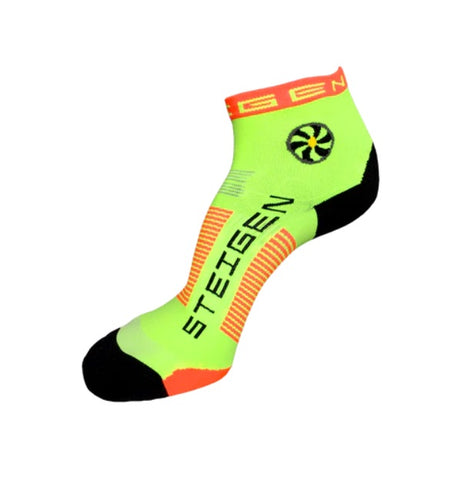Steigen - 1/4 Length Running Socks - Fluoro Yellow