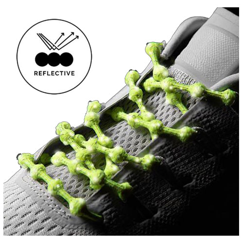 Caterpy - Run No-Tie Reflective Shoelaces - Standard (30in / 75cm) - Electric Yellow