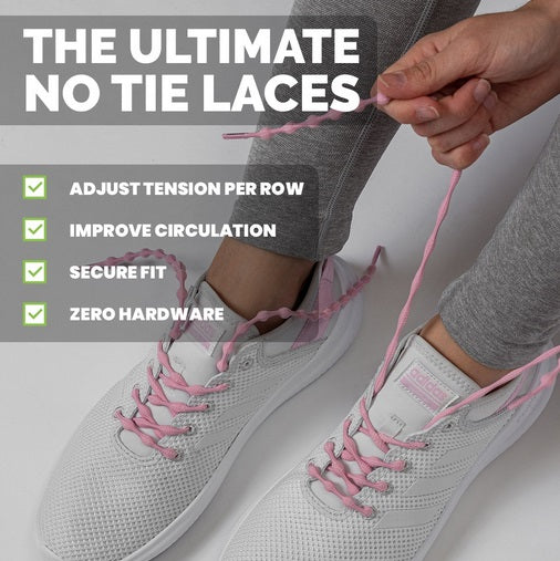 Caterpy - Run No-Tie Reflective Shoelaces - Standard (30in / 75cm) - Ghost Grey