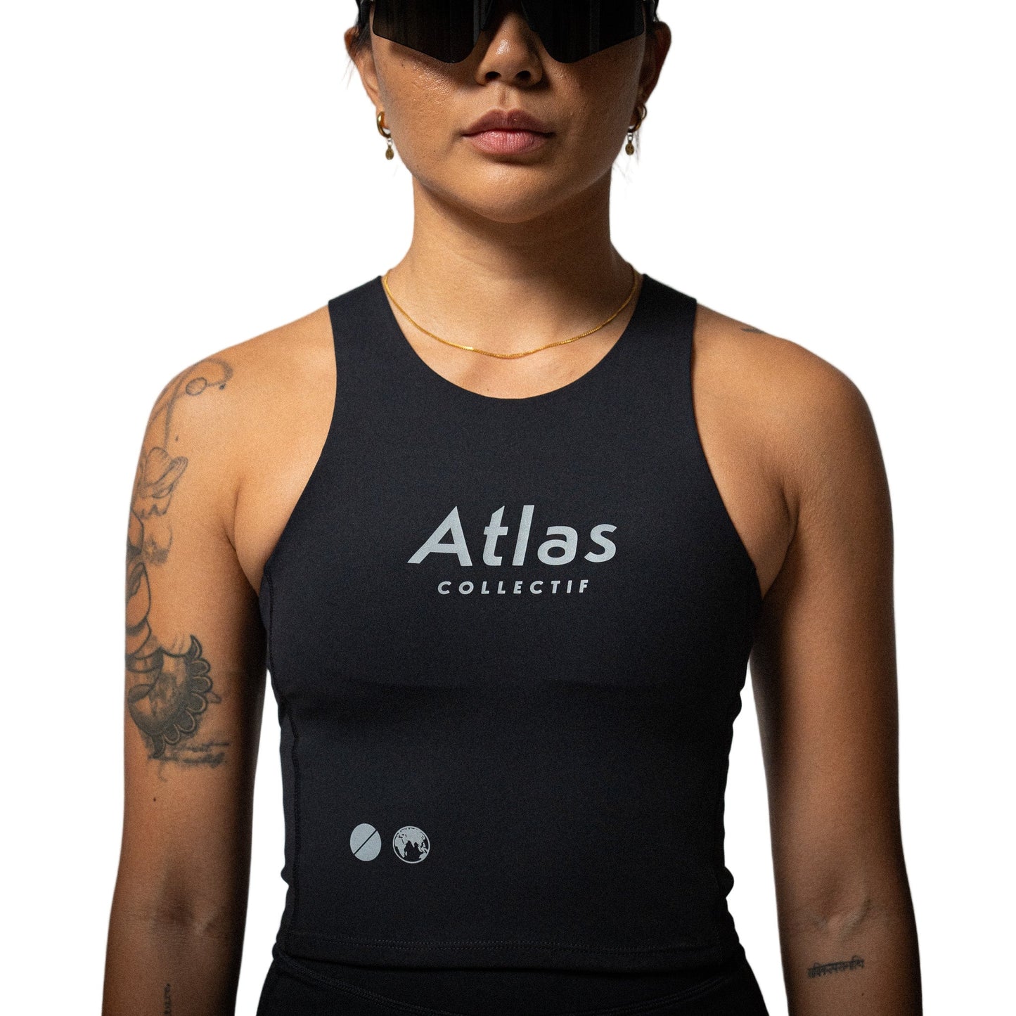 Atlas Collectif - Illumi Trax WMNS Running Crop Tank - Black - Women's