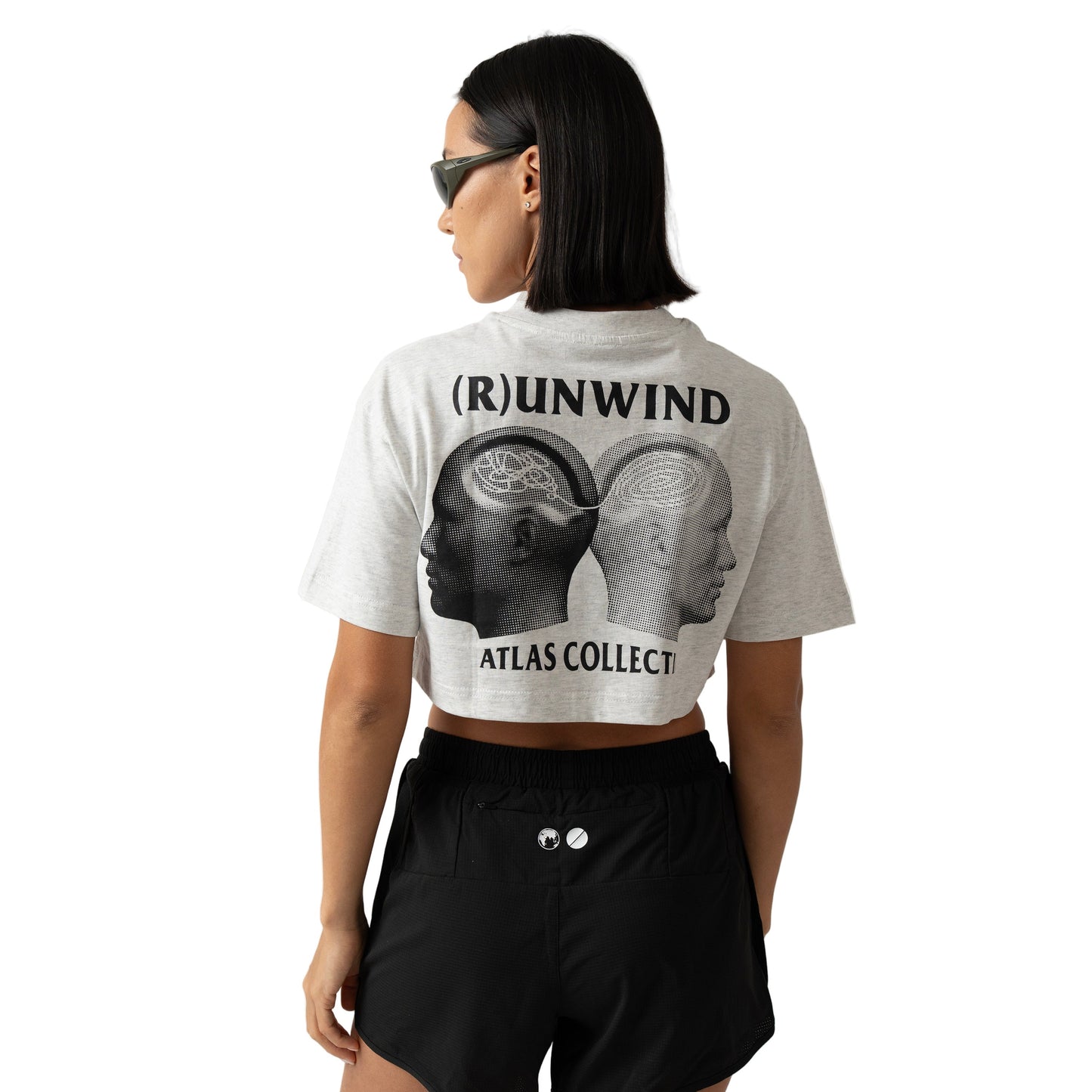 Atlas Collectif - (R)unwind Organic Cotton WNS Crop Top - Heather Grey - Women's