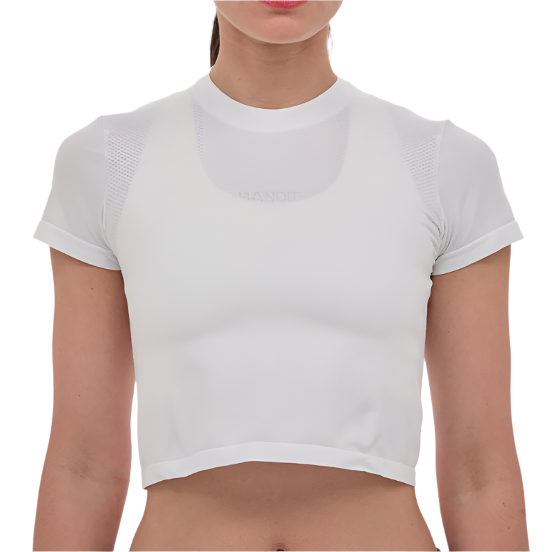 Bandit Running - Mercury Seamless™ Crop Tee - White - Women's