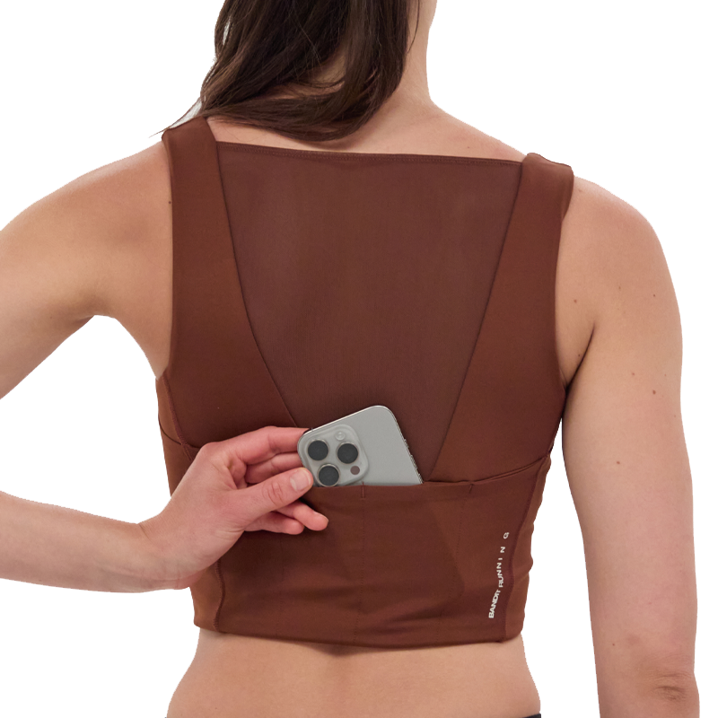 Bandit Running - Stamina™ Vela Race Crop - Coffee Bean - Women's