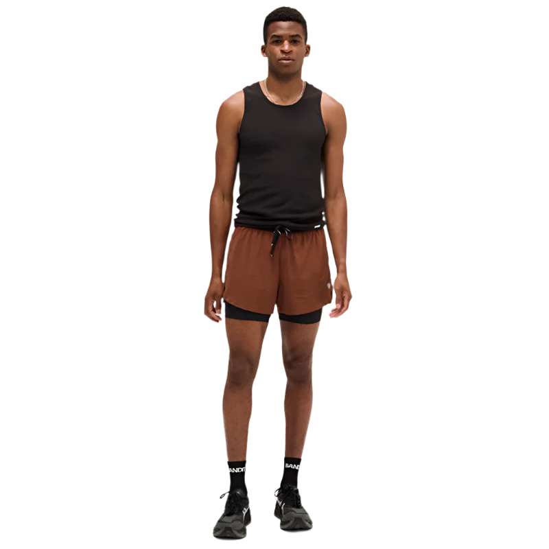Bandit Running - Vento™ 2-In-1 Run Short - Coffee Bean - Men's