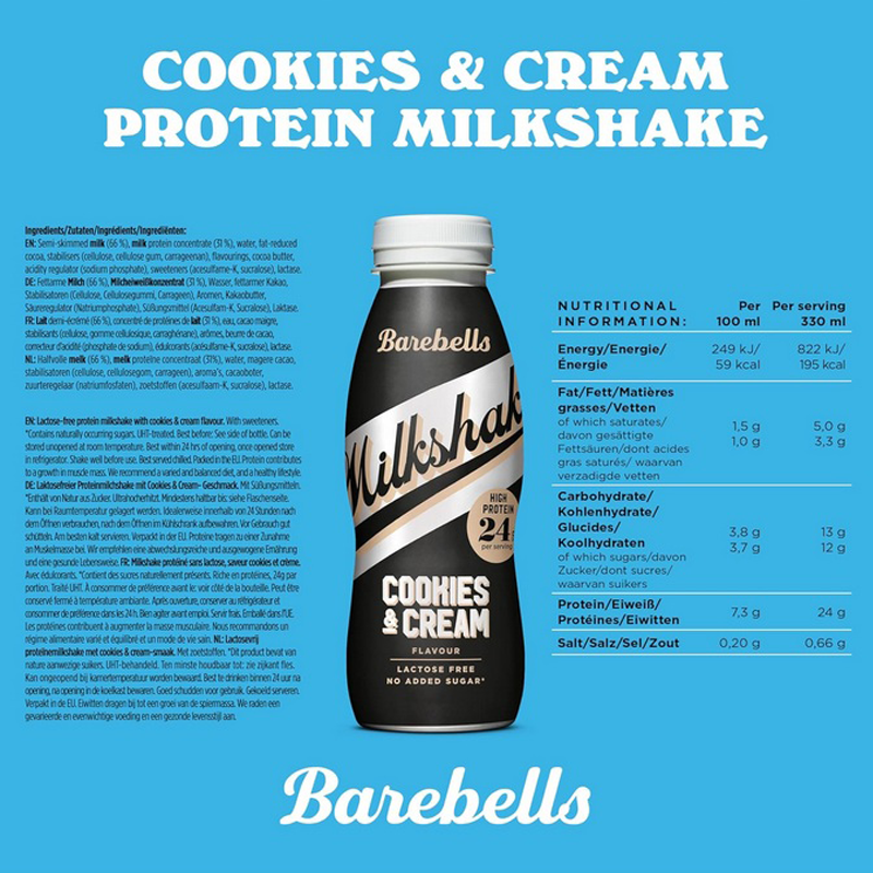 Barebells - Protein Milkshake - Cookies & Cream