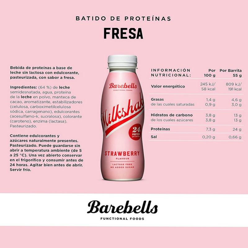 Barebells - Protein Milkshake - Strawberry