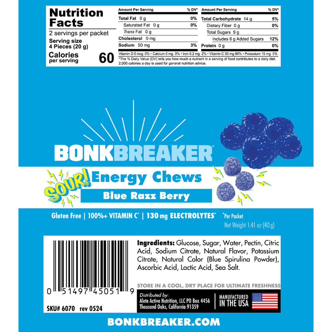 Bonk Breaker - Energy Chews - Sour Blue Razz Berry