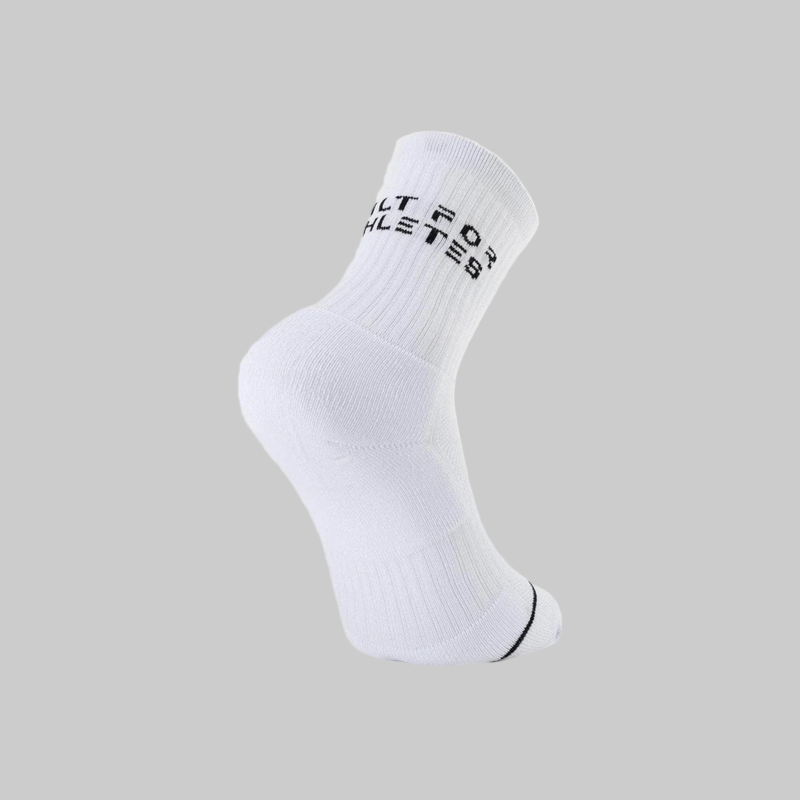 Withe Socks Red Dot Running Company - Built for Athletes - Crew Training Socks - White