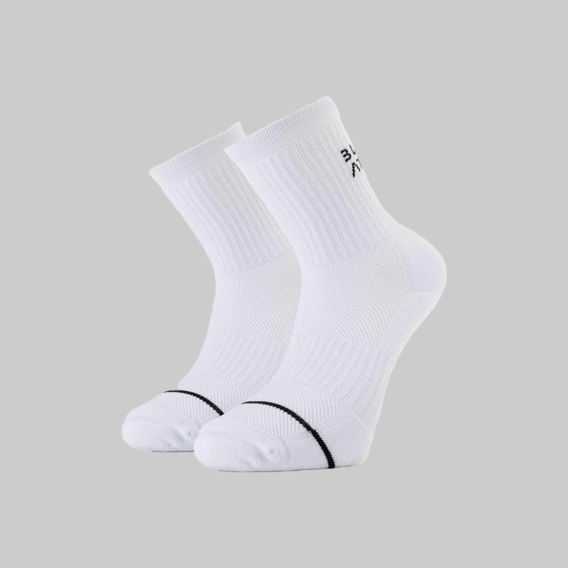 Withe Socks Red Dot Running Company - Built for Athletes - Crew Training Socks - White