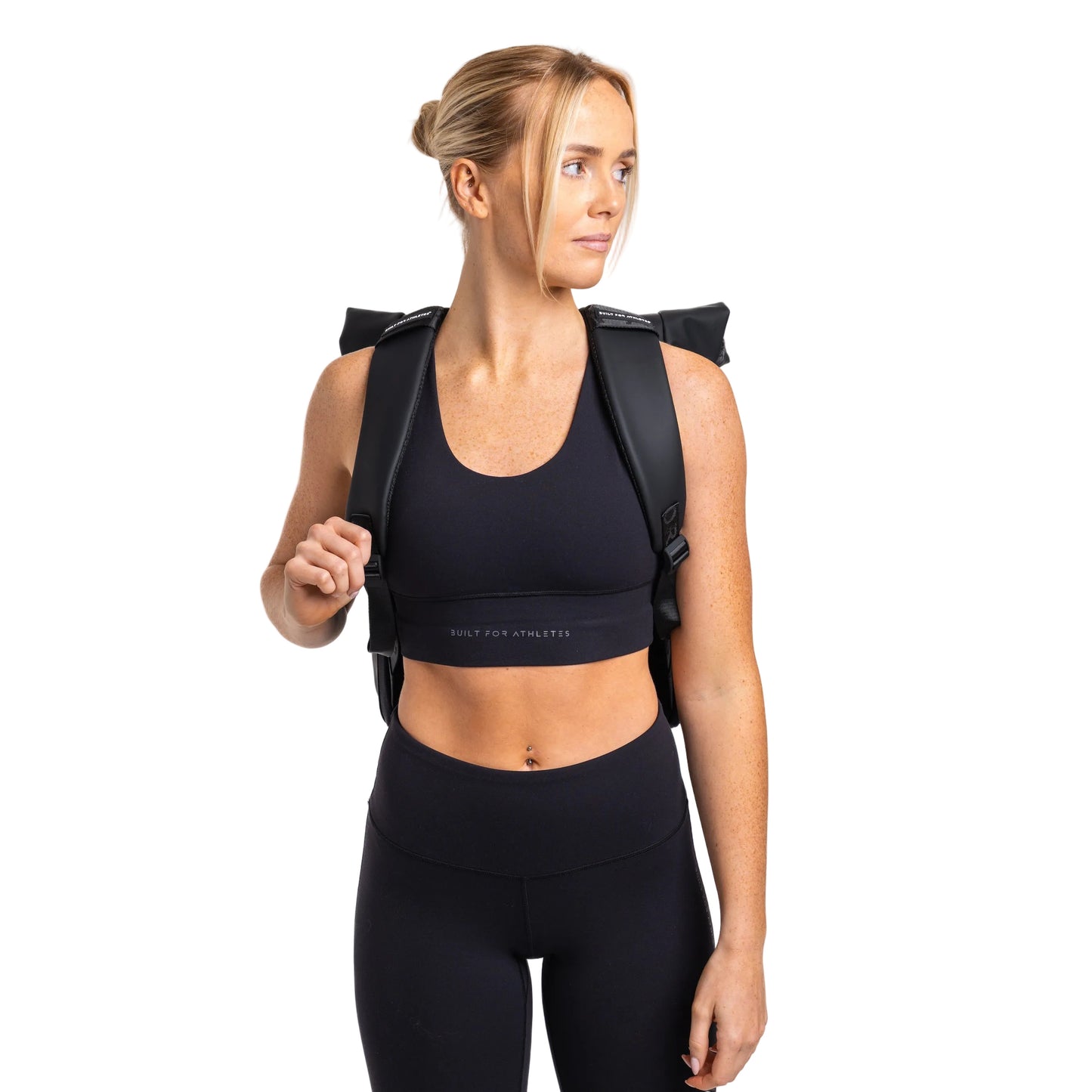 Built for Athletes - Roll Top Backpack - Black