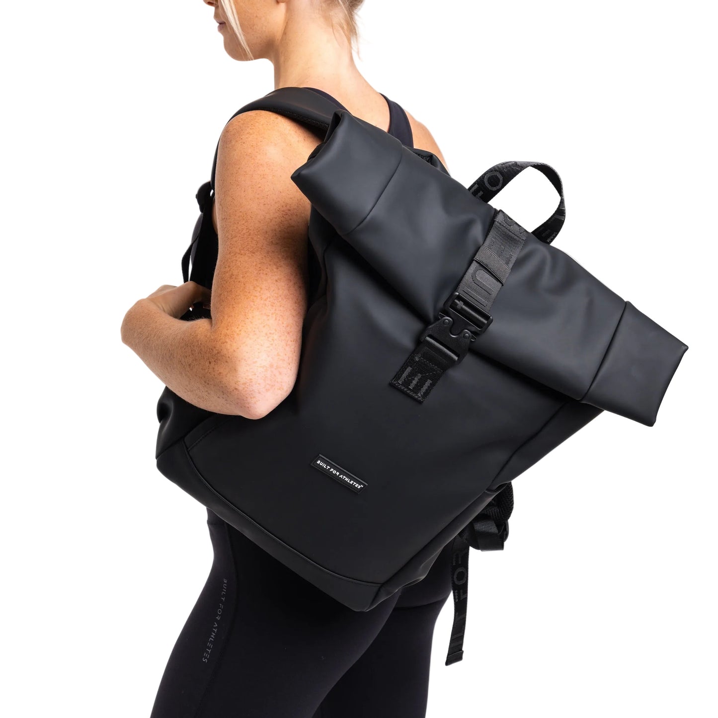 Built for Athletes - Roll Top Backpack - Black