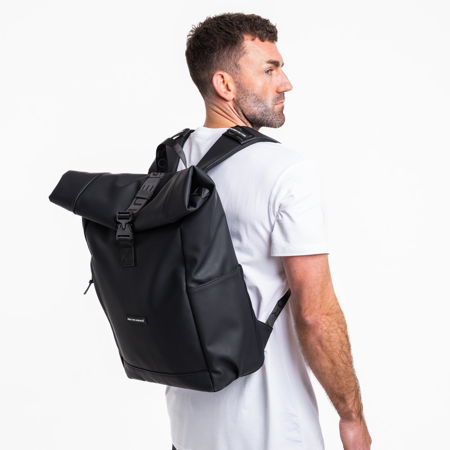 Built for Athletes - Roll Top Backpack - Black