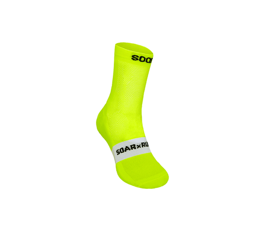 SOAR Running - Crew Socks - Fluro Yellow