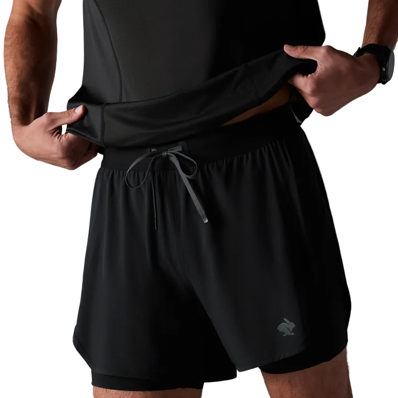 rabbit - Pacer Hybrid Short 5" - Black - Men's