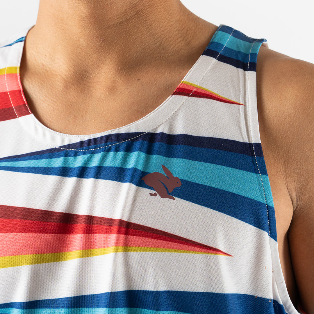 rabbit - Race Pace Tank - Vaporous Gray Stripe - Men's