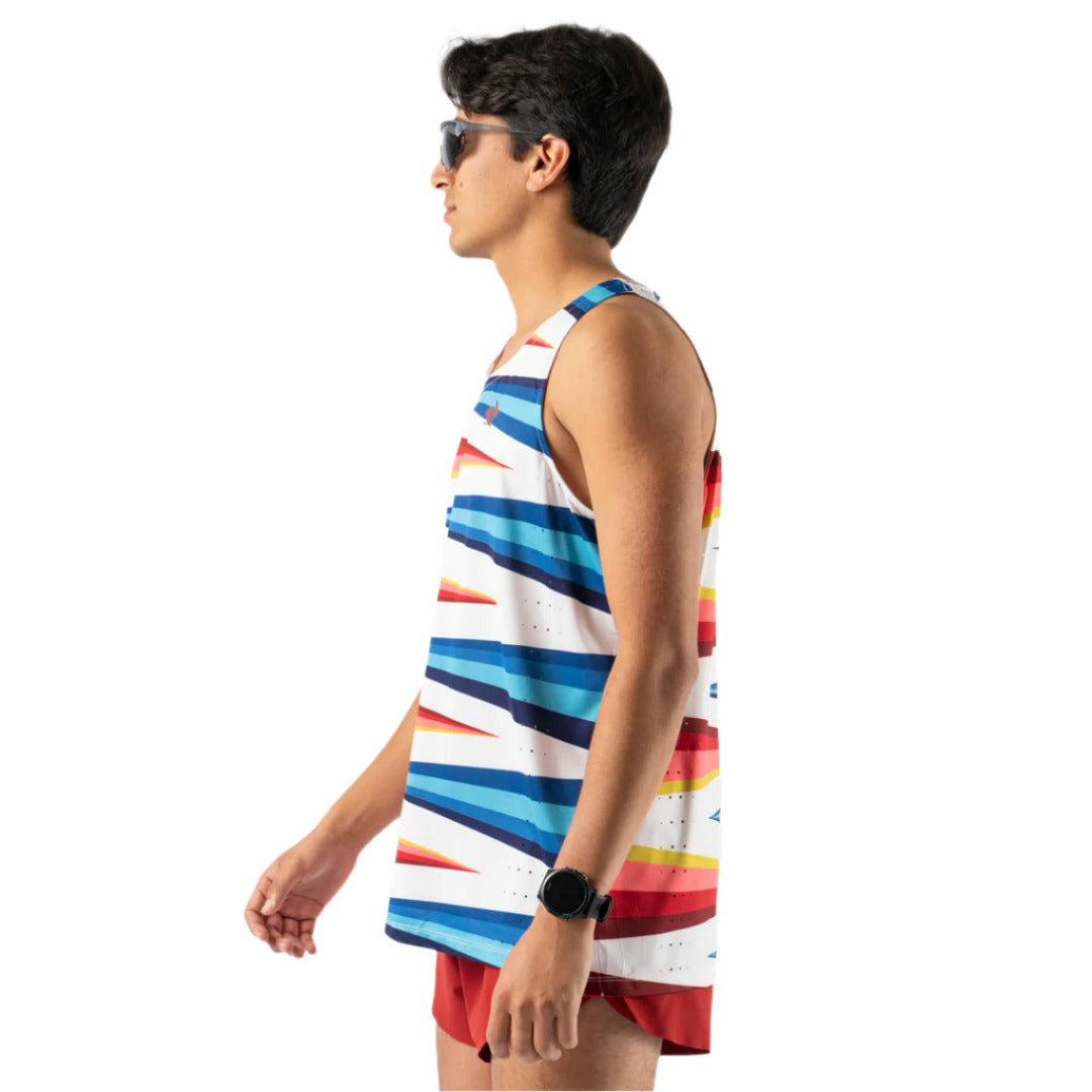 rabbit - Race Pace Tank - Vaporous Gray Stripe - Men's