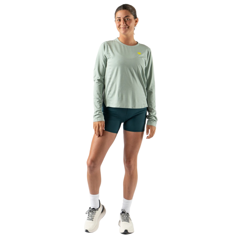 Race Trace Blue Raspberry Red Dot Running Company - rabbit - Race Pace Tee LS - Blue Surf - Women's