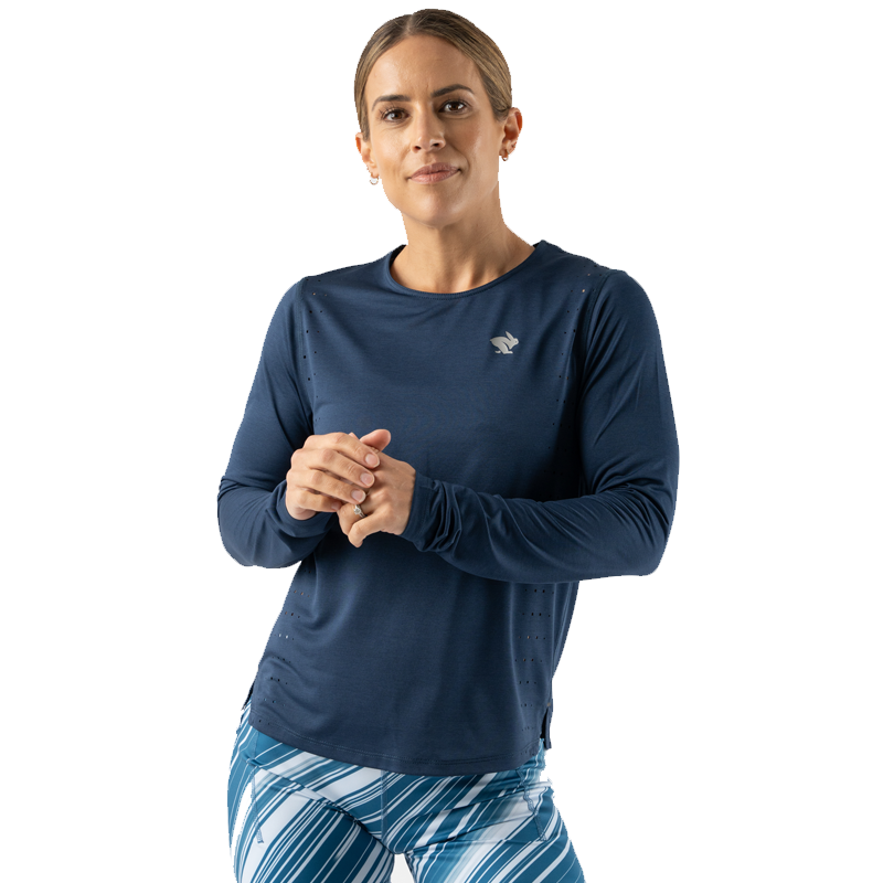 rabbit - Race Pace Tee LS - Dress Blues - Women's
