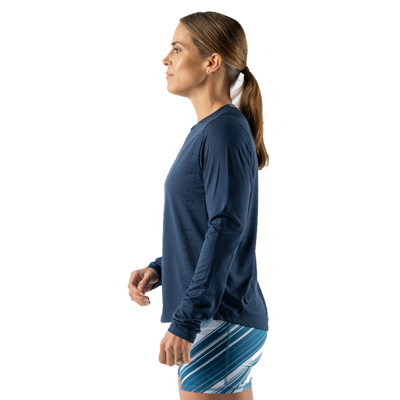 rabbit - Race Pace Tee LS - Dress Blues - Women's