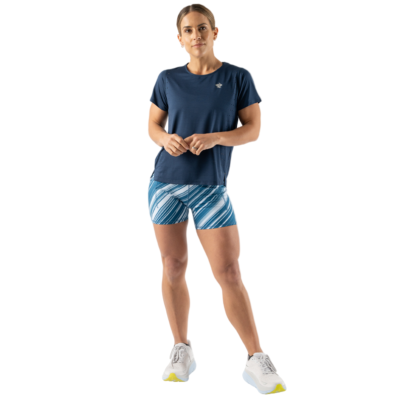 rabbit - Race Pace Tee SS - Dress Blues - Women's
