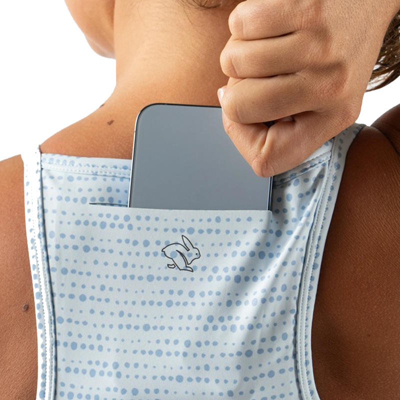 rabbit - Strappy Pocket Bra - Ice Water Geo Dot - Women's