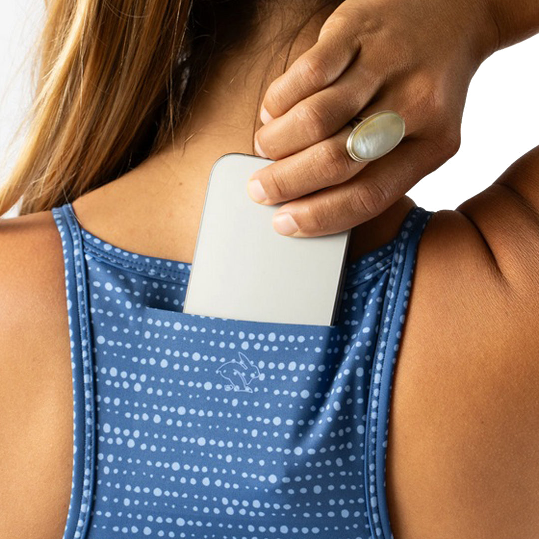 rabbit - Strappy Pocket Bra - True Navy Geo Dot - Women's