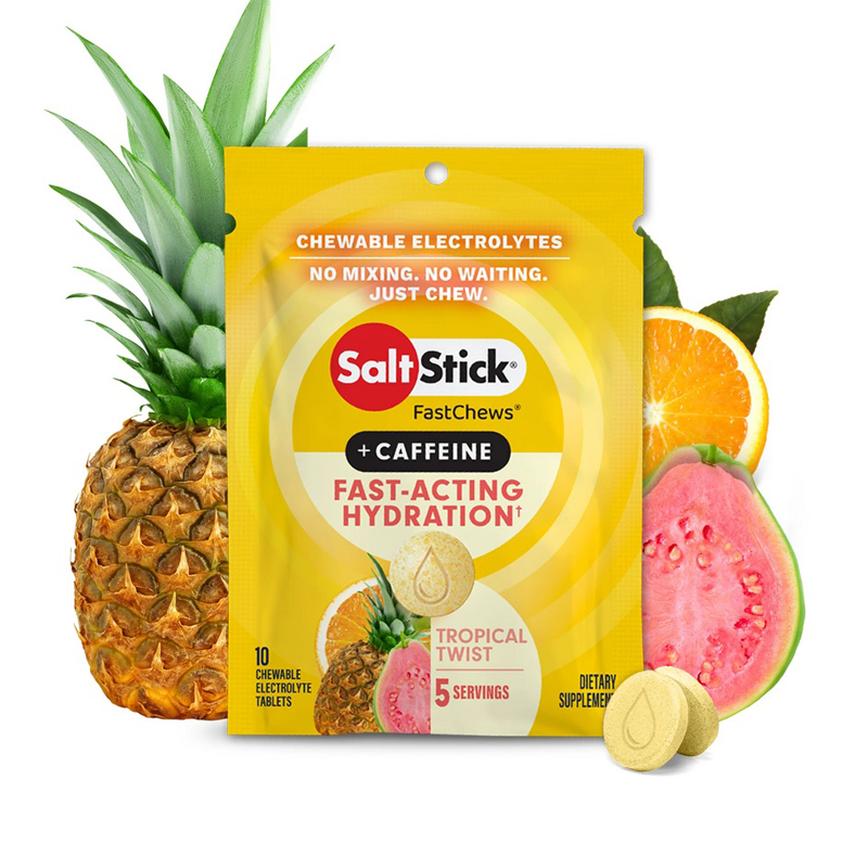 SaltStick - FastChews - Tropical Twist (Caffeinated) - 10 Tablets Packet