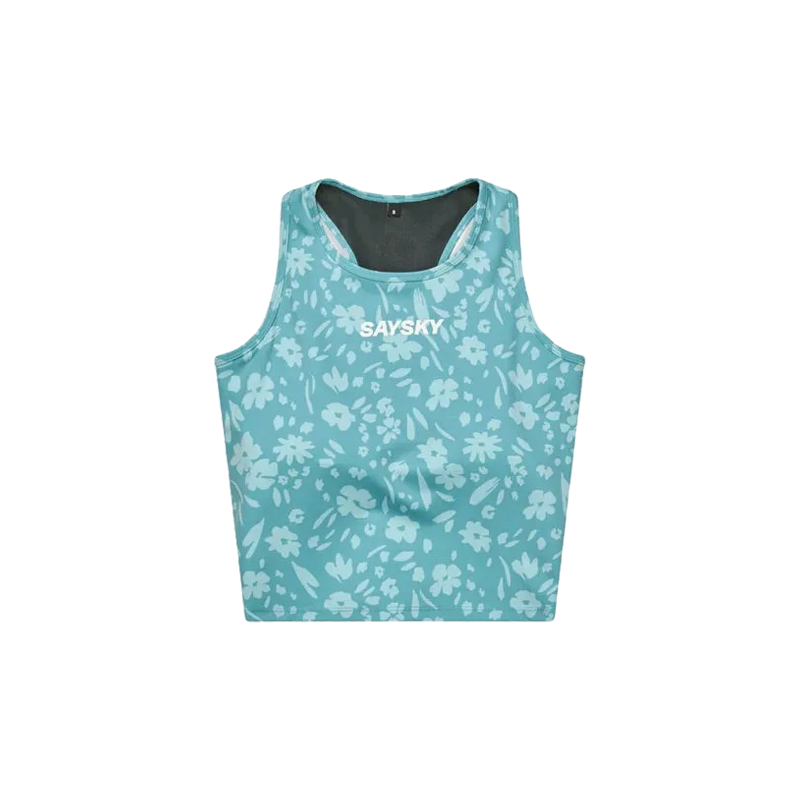 Saysky - Flower Combat Crop Top - Light Blue Flower - Women's