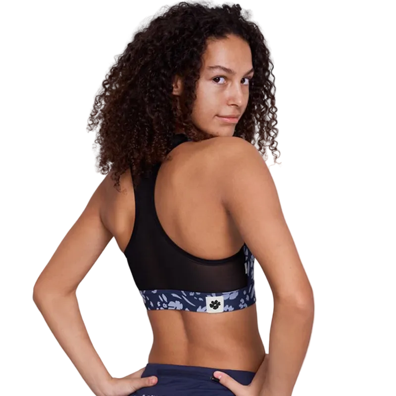 Saysky - Flower Combat Sports Bra - Blue Flower - Women's